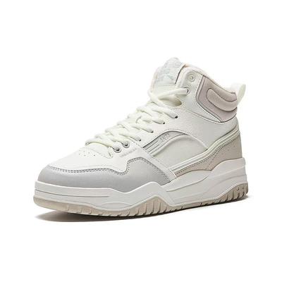 Tam Özellikli Polar Günlük Kullanım Çok Yönlü Rahat Sade Trend Sıcak Aşınmaya Dayanıklı Yüksek Bilekli Kaykay Ayakkabıları Kadın Spor Ayakkabı Beyaz Gri 122548973-2