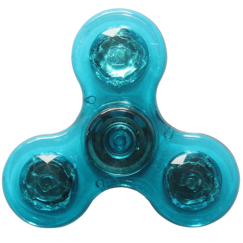 Cross-border LED Transparent Crystal Fidget Spinner Luminous Colorful Street Stall Luminous