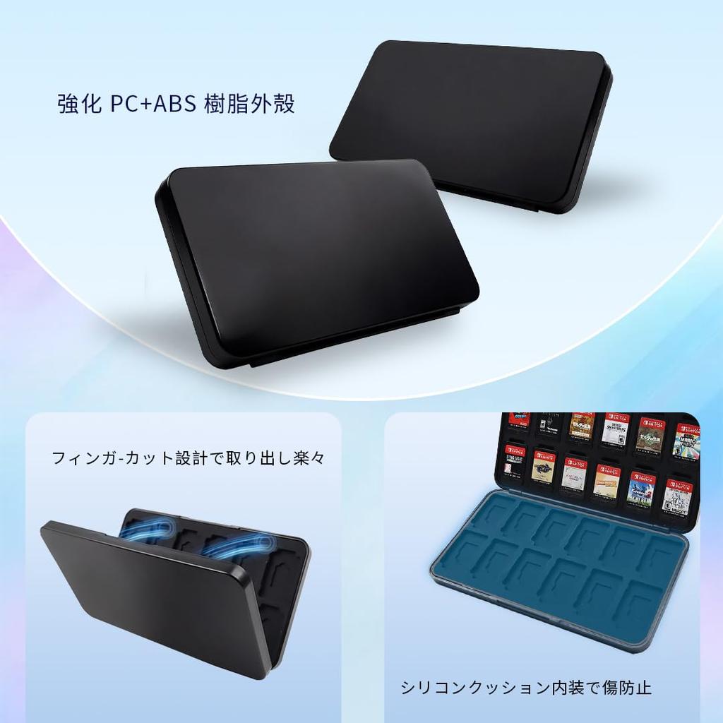 RALAN Game Card Case for Compatible with Nintendo Holds 24 Cards 24 SD Includes 4 and Memory and and Compact Soft Case for Easy Portability Switch,