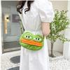 Sad Frog Backpack Funny Cute Shoulder Bag Plush Contrast Color Big Eyes Frog Big Mouth Large Capacity Creative Satchel Ugly Frog