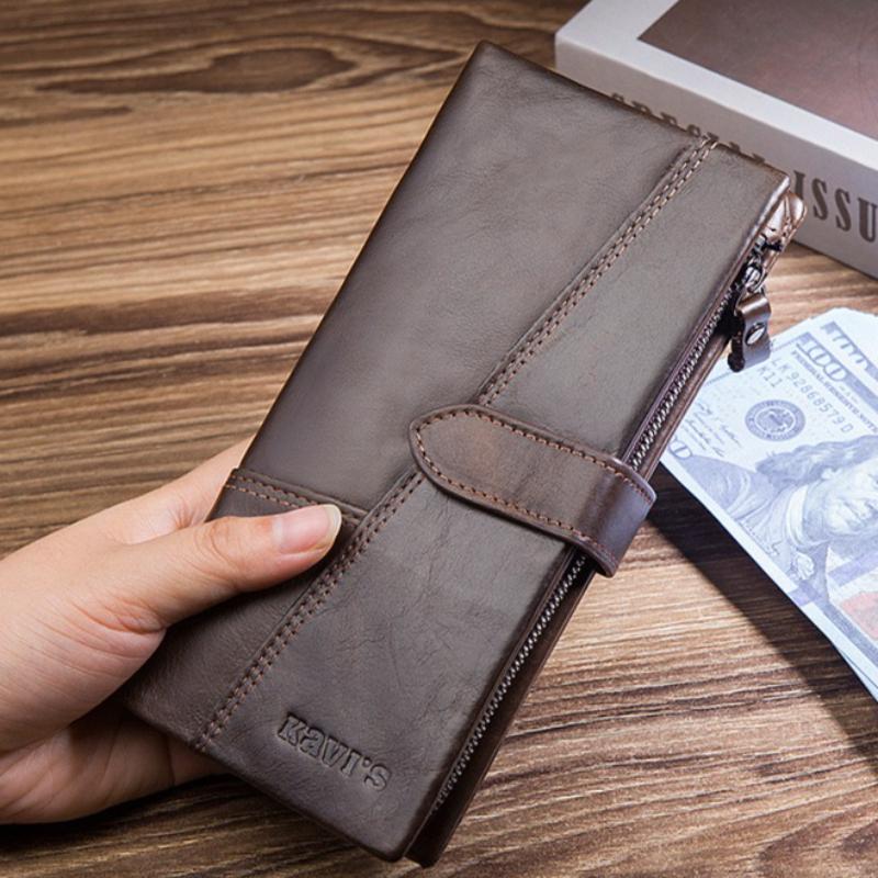 Women Genuine Leather Long Wallets Retro Cowhide Multifunctional Coin Purse Multi Slot Large Capacity Card Bag Clutch High Quality Wallet