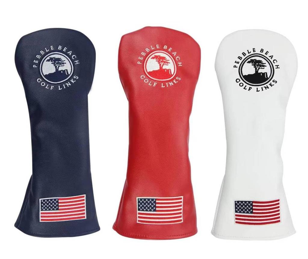 White Golf Headcover for Fairway and Golf Includes Conversion Embroidered American Tree Single Item Golf Driver, Wood, Wood, Utility/UT Clubs, Tag,