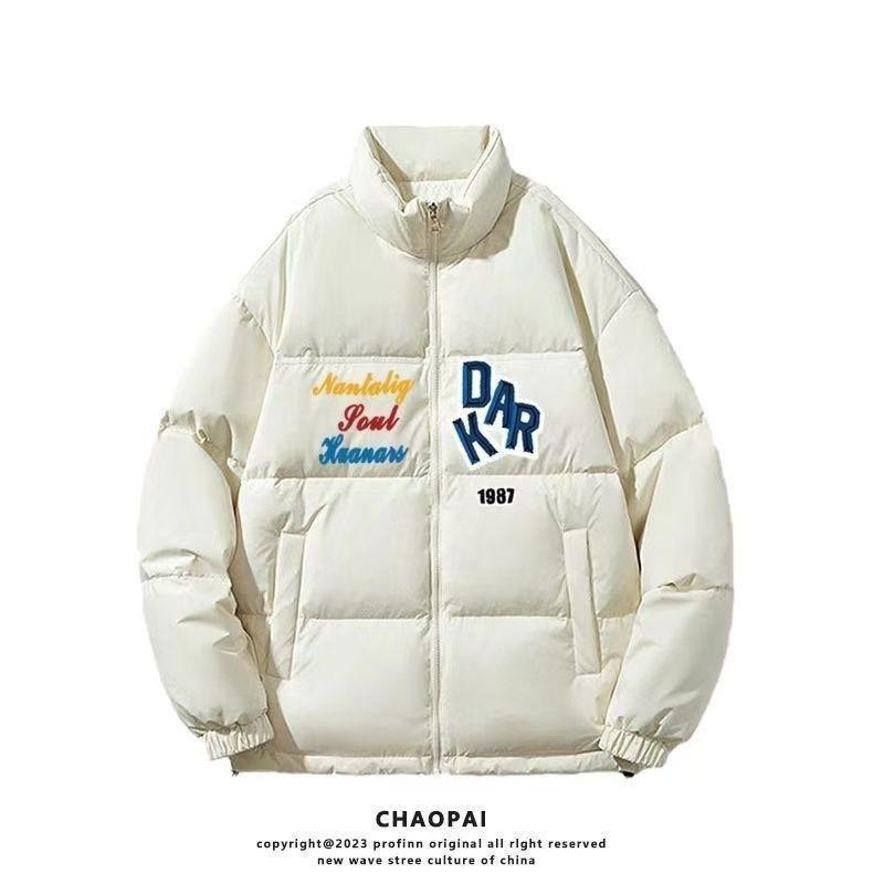 American High Street Trendy Brand Stand Collar Heavyweight Cotton Winter Jacket M