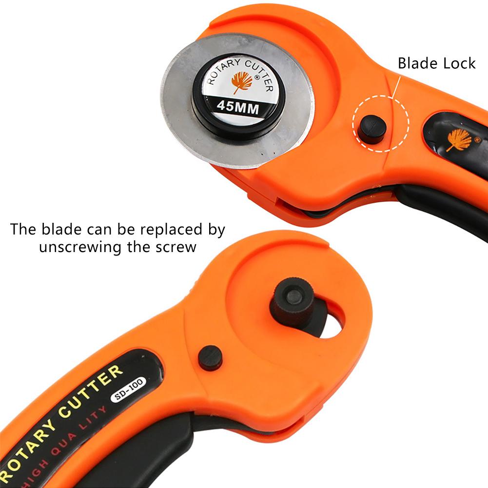 45mm Patchwork Roller Wheel Knife Cloth Cutting Knife Leather Paper Fabric Craft Fabrics Rotary Cutter DIY Sewing Accessories