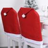 Non-Woven Red Christmas Hat Chair Cover Set for Table Decoration - Soft Feel Chair Covers
