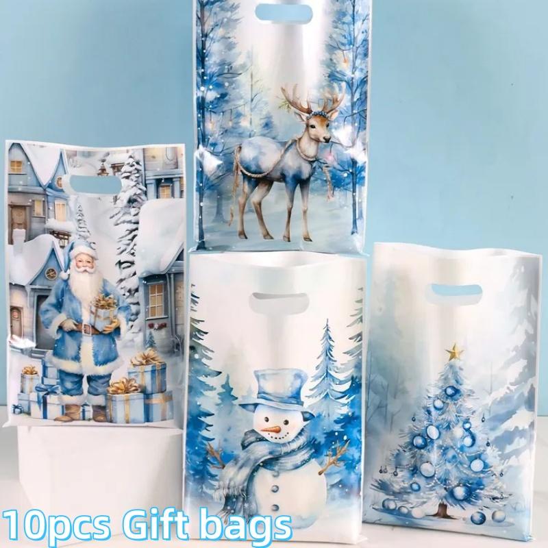 Christmas Gift Bag Printed Design Pearl Film Candy Bag Holiday Party Favor Handbag