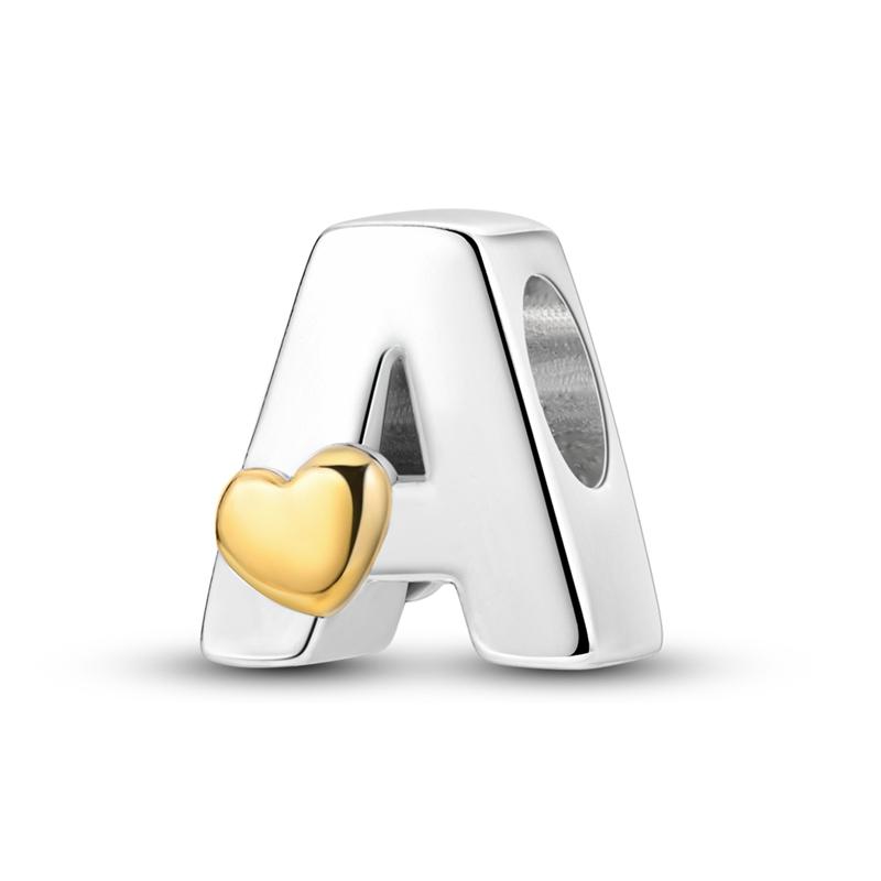 copper Plated 26 English Letters Alphabet AZ Love Charm Bead Charms Bead Charms Pendant Compatible With Authentic Bangle Bracelets Do It Yourself Wom