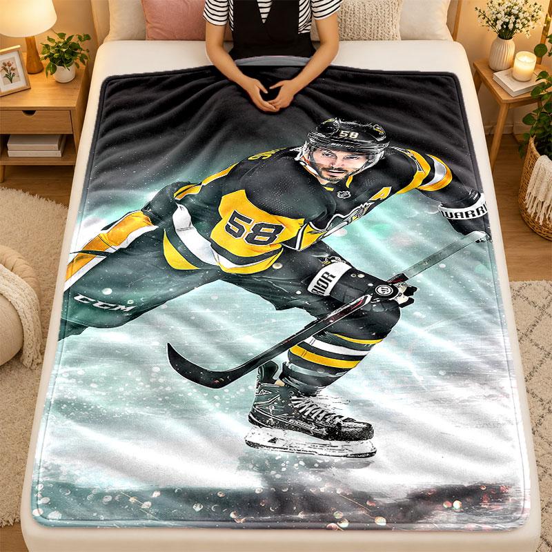 Flannel BlanketSidney Crosby Warm Soft Throw Blanket for Indoor Sofa Bed Living Room Use