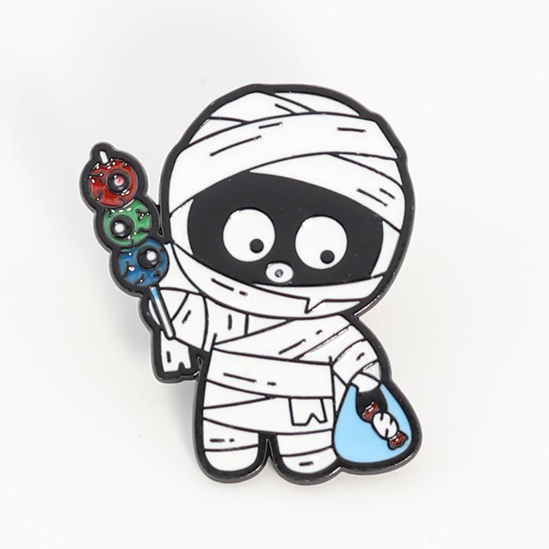 Grenzüberschreitende Halloween-Cartoon-Brosche: Lustiger Süßer Kürbis Geist Legierung Abzeichen & Tasche Zubehör