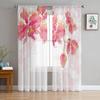 Flower Pure Orchid Water Surface Window Curtains Living Room Tulle Curtains Kitchen Decor Kids Room Curtain Window Treatment