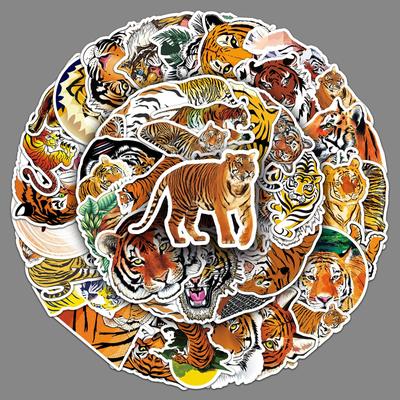 50 Tiger Graffiti Personality Ferocious Animal DIY Skateboard Water Cup Mobile Case Suitcase Stickers Waterproof