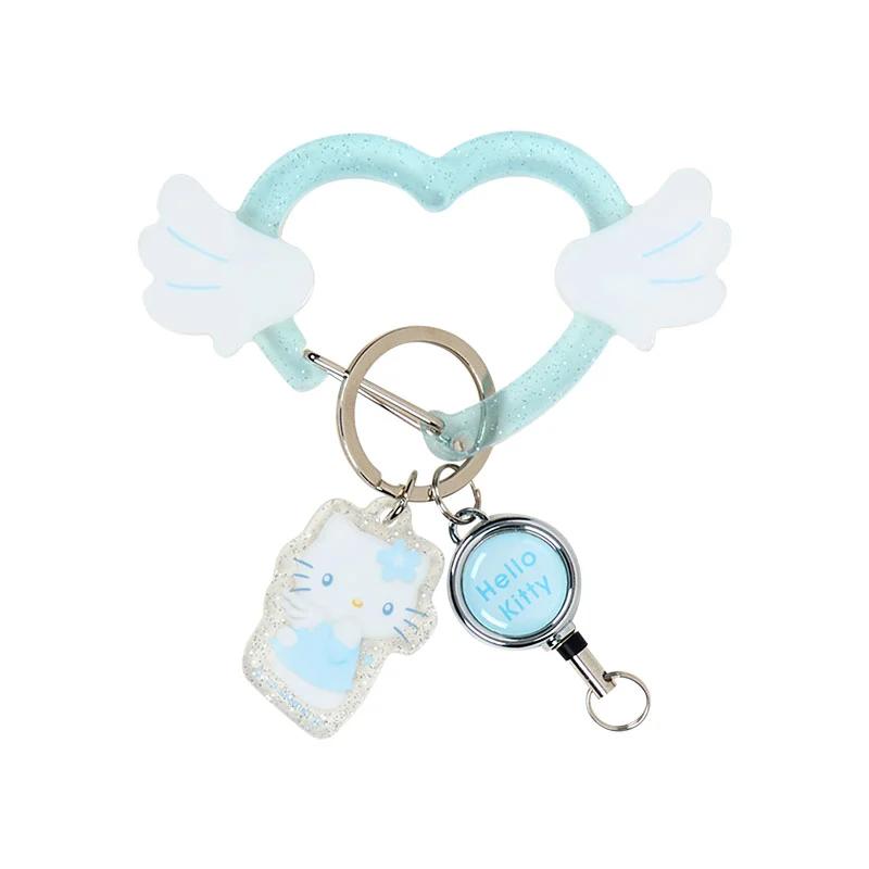 Sanrio Hello Kitty Acrylic Carabiner with Reel Silver (Sparkling Angel) NEW