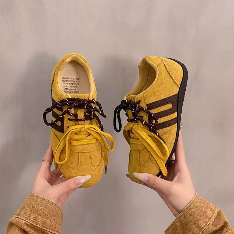 

Autumn new big head niche versatile student versatile shoes ugly cute board shoes women 35 жёлтый