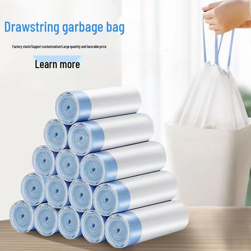 

Утолщенные белые мешки для мусора с затягивающимся шнурком - Автоматическая конструкция закрытия Black 1 pack 5 rolls 75 bags