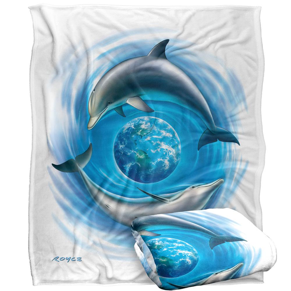 Royce McClure Dolphin World Silky Supersoft Blanket