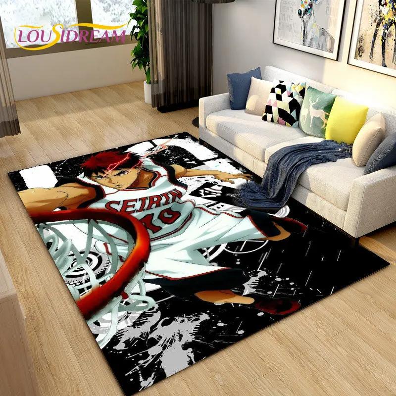 Kuroko's Basketball Anime Cartoon Area Rug,Carpet Rug for Living Room Bedroom Sofa Doormat Decoration, Kids Non-slip Floor Mat