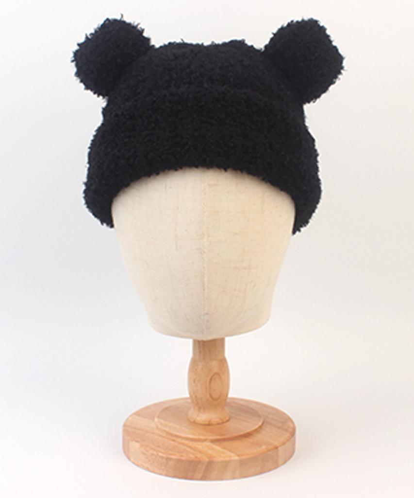 Yunibeosyeolkemiseuteuli Bear Knit Black Beanie Bear Beanie