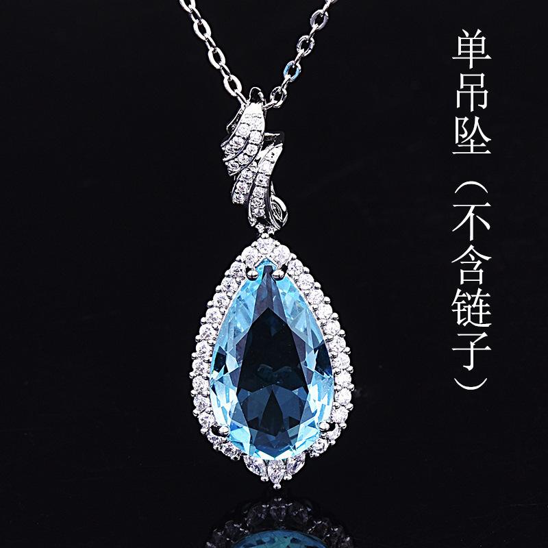 

Bella Box великолепная роскошная подвеска с каплями воды, морской синий кулон, женская цепочка на ключицы для женщин, очаровательная свадебная помолвка, изящные ювелирные изделия, новые модные