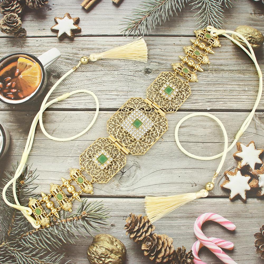 Brățară de damă de modă, bijuterii, curea, lanț de talie cu franjuri, bijuterii de mireasă de culoare aurie