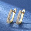 Elegant English Ear Buckle Zirconia Stud Earrings for Women - European & American Style