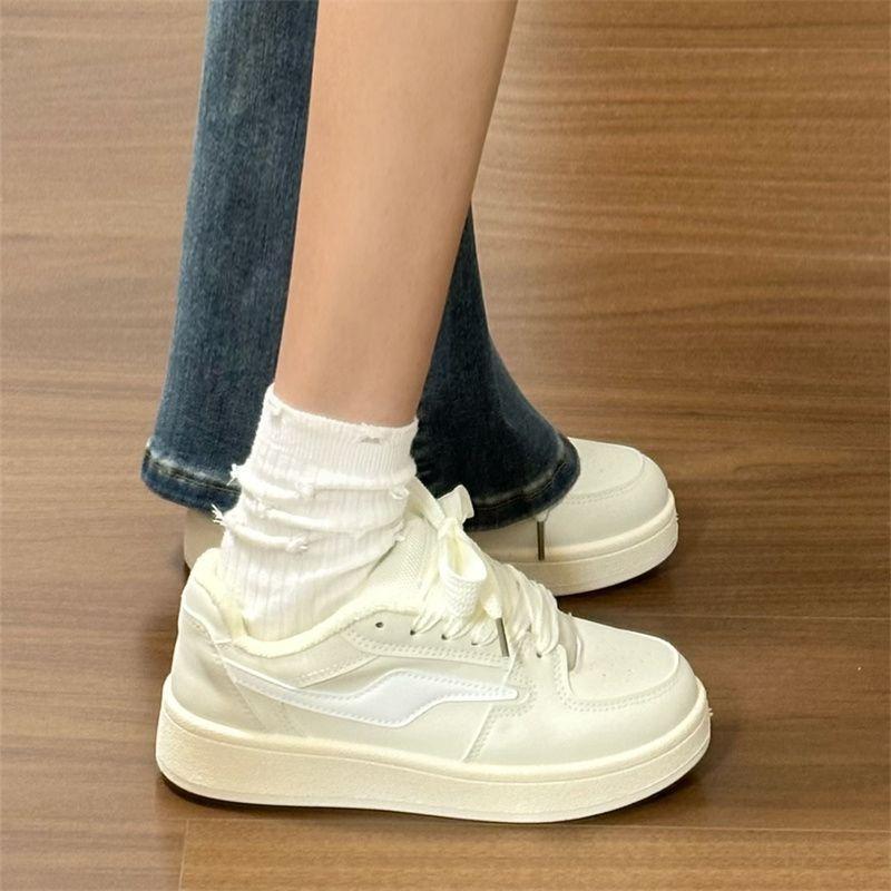 

Leather versatile little white shoes women s skirt summer new thick-soled breathable casual sports board shoes 40