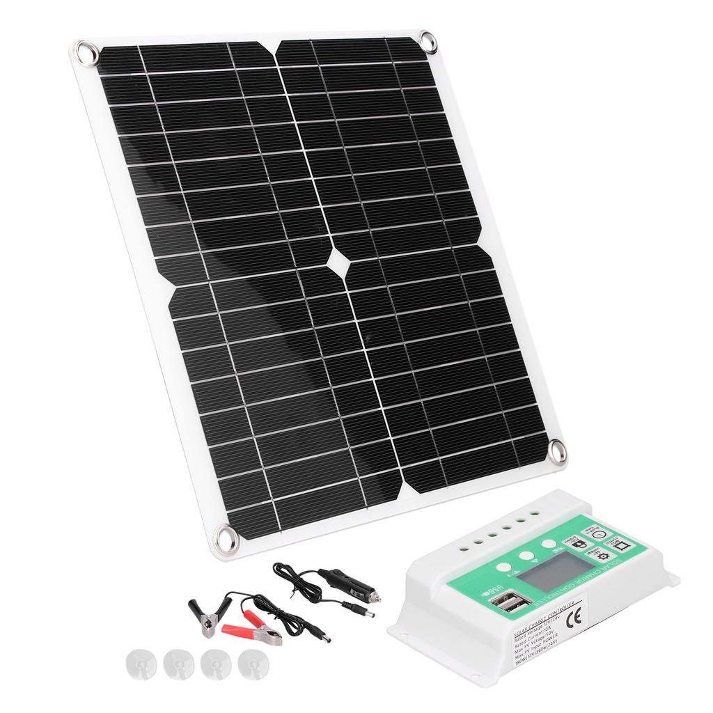 40W 18V Monocrystalline Silicon Flexible Solar Panel with 10A Solar Charge Controller for Outdoor
