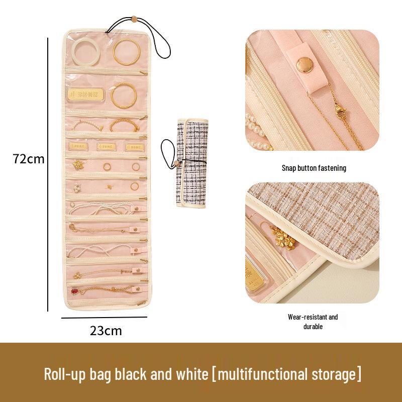 Saco de Armazenamento Pendurado de Joias Multigrelha Dupla Face para Brincos e Acessórios