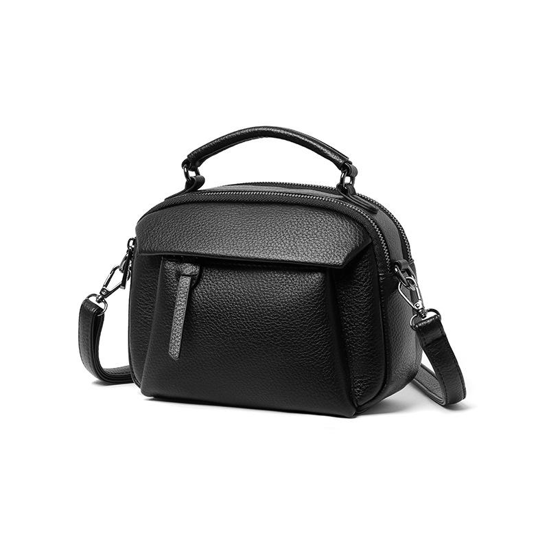 New Minimalist Soft Leather Shoulder Crossbody Bag, Large Capacity Handbag, Tote Bag, Lychee Patterned Women s Bag чёрный