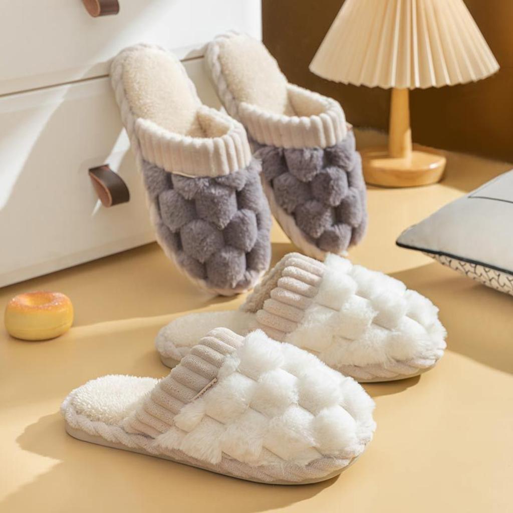 Cotton Slippers for Women In Winter, Suitable for Home Use In Spring and Autumn, Indoor Warmth and Anti Slip Home, Cixi Winter Couple, Plush Men