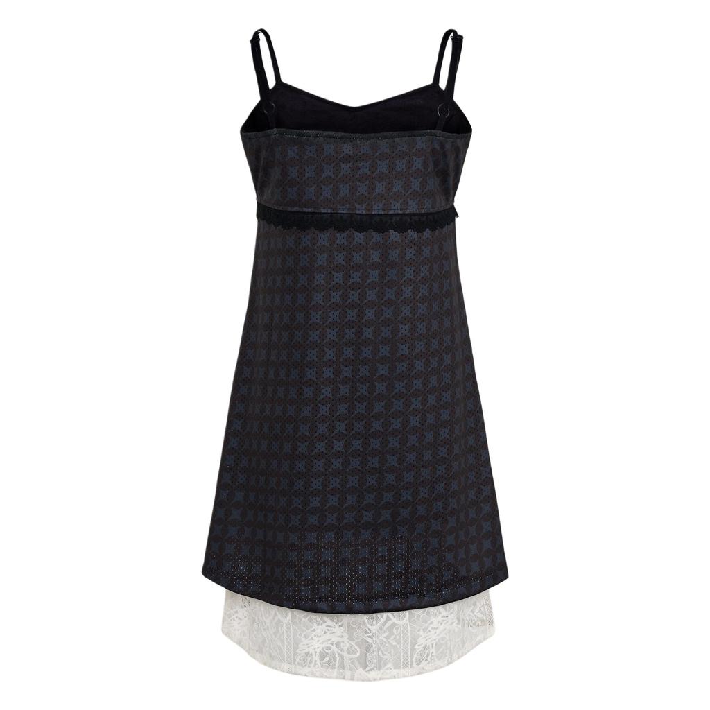 adidas Originals Black Dress Loose Fit Patchwork Sports Tank Dress Women Dresses KU4752