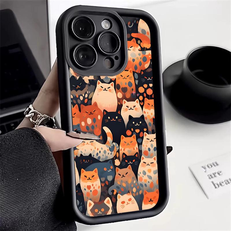 Phone Case for Xiaomi Redmi Note 12S 11S 10S 9 10 11 12 13 Pro Plus Max 5G 12C 13C 10C 12 4G 14C Cartoon Cats Soft Cover