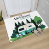 Happy Camper Theme Doormat - Indoor Outdoor RV Camper Mat Funny Doormat Entry Trailver Rug Gift