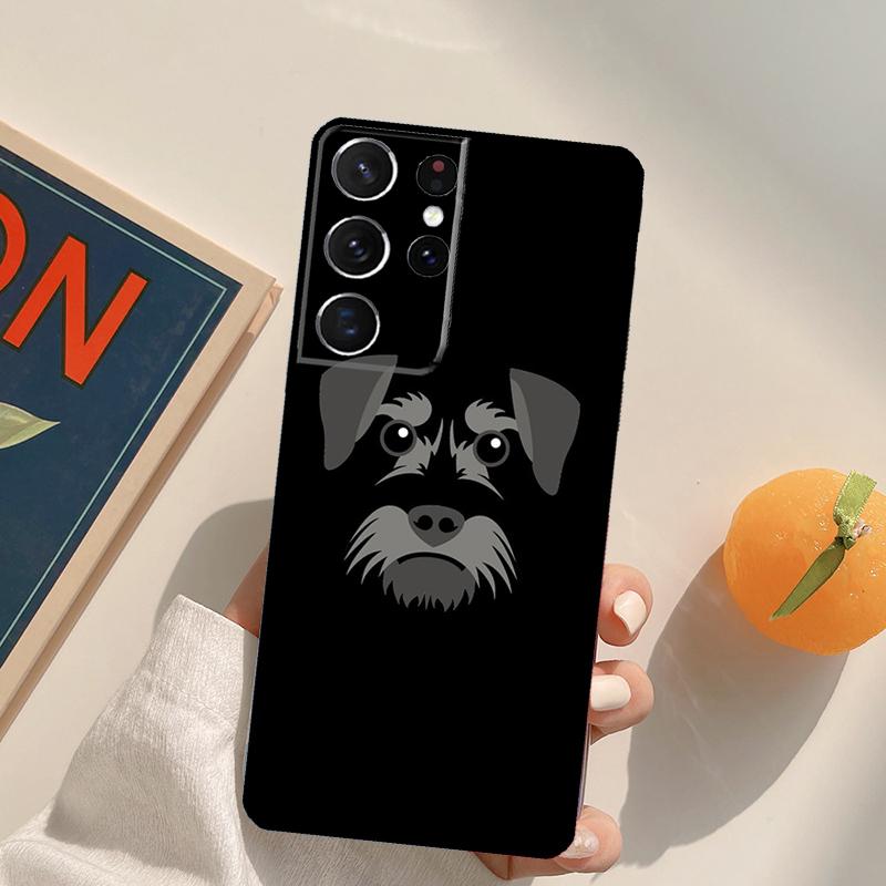 Cartoon Schnauzer Dog Case For Samsung Galaxy S21 S22 S23 Ultra S8 S9 S10 Note 10 Plus Note 20 Ultra S20 FE Coque