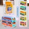 2Pcs Colorful Kids Play Bus Car Model Dollhouse Mini Double Bus Toy Early Educational Toys For Toddlers Boys Girls Gift