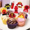 Birthday Fire Themed Cake Decoration Plugin Eight Piece Sets Party Props
