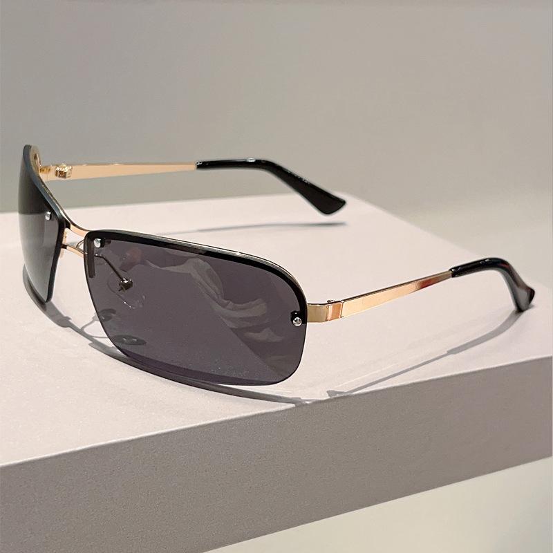 Vintage Rimless Sunglasses Women For Men Luxury Brand Designer Sun Glasses Punk Popular Sexy Ladies Metal Pink Eyeglasses