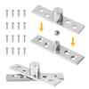 Stainless Steel Pivot Hinge Central and Offset-Axes Rotating Hinge 360 Degree Door Concealing Up Down Shaft for Wooden Doors