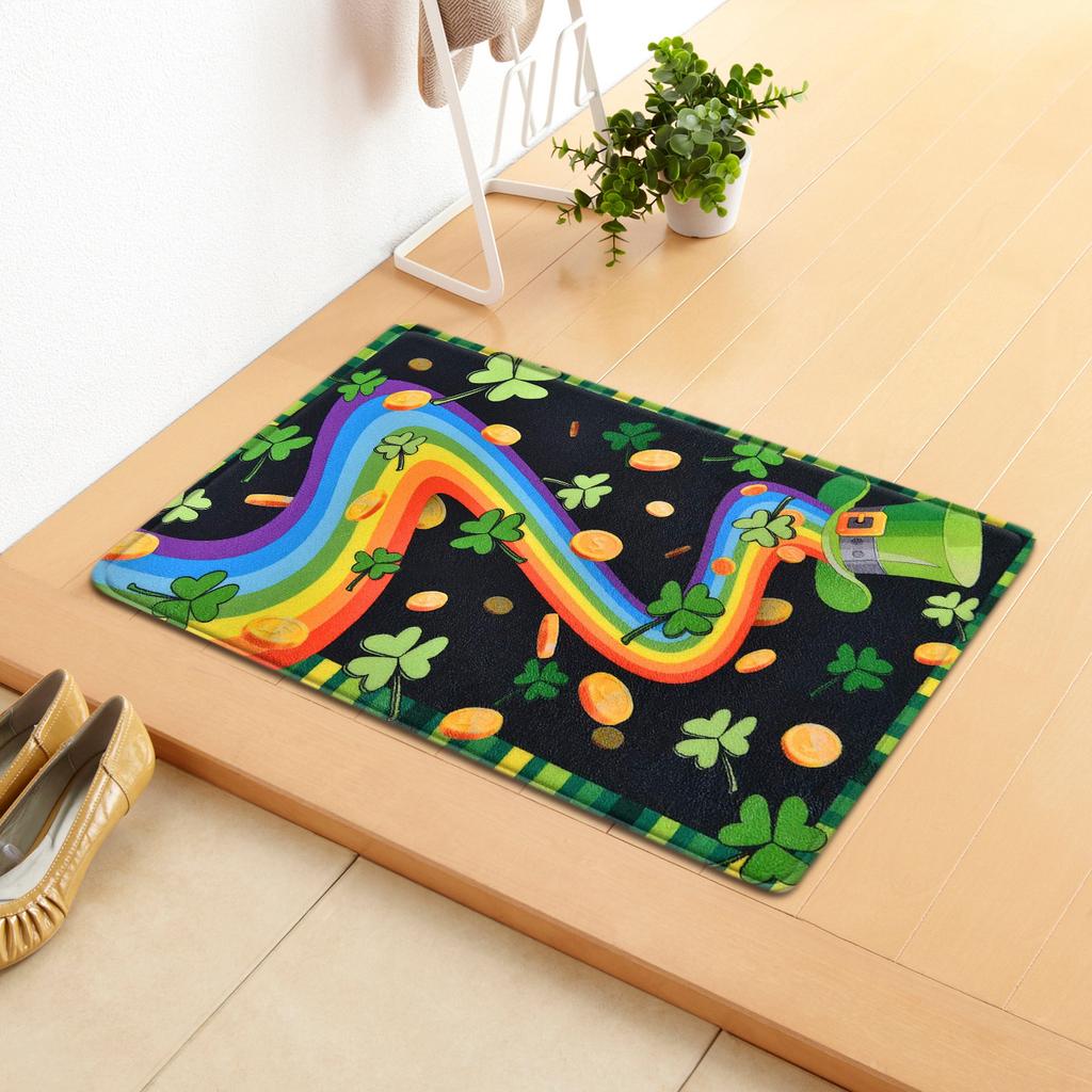 Irish Door Mat St. Patrick'S Day Absorbent Floor Mat Bedroom Shamrock Non-Slip Carpet