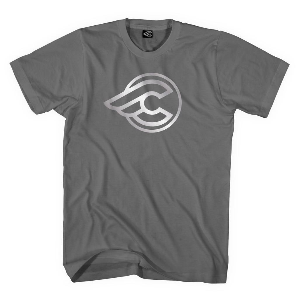 Cinelli Charcoal Size M REFLECTIVE-LOGO T-Shirt, Gray,