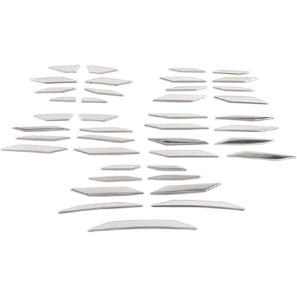 Front Grill Grille Mesh Cover for Toyota Highlander 2020 2021 2022 2023 Chrome Stainless Front Bumper Grille Decal Trim 41pc