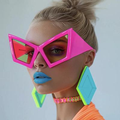 Oversized  Cat Eye Sunglasses Women For Men Luxury Brand Designer Vintage Sun Glasses Punk Big Frame Special Shaped Shades