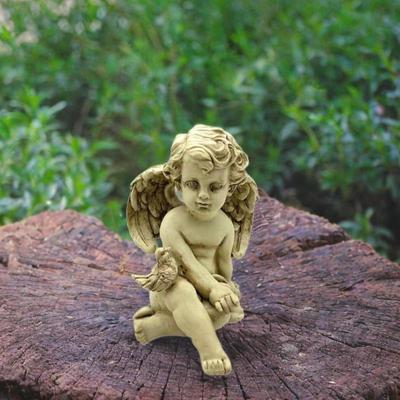 Figurină de înger, statuie de birou, obiect decorativ de colecție artizanal, ornament din rășină, sculptură de grădină pentru