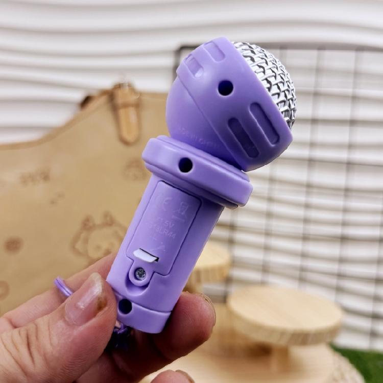 Kids Microphone Keychain Shape Recorder Pendant Reusable Recording Function Compactly Keyring Design Safe ABS Gift Item