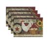 Christmas Linen Table Mats: Festive Print, Stain-Proof & Heat-Resistant