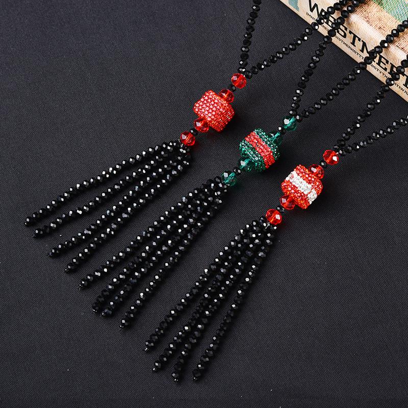 Elegante Kristall Pulloverkette Halskette Lange Länge Vielseitiges Modeaccessoire für Damen