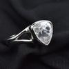 Silver Ring 18.35 Ct White Sapphire Ring Trillion Cut Ring Sz 8.5 Simulant Ar-3122-sa