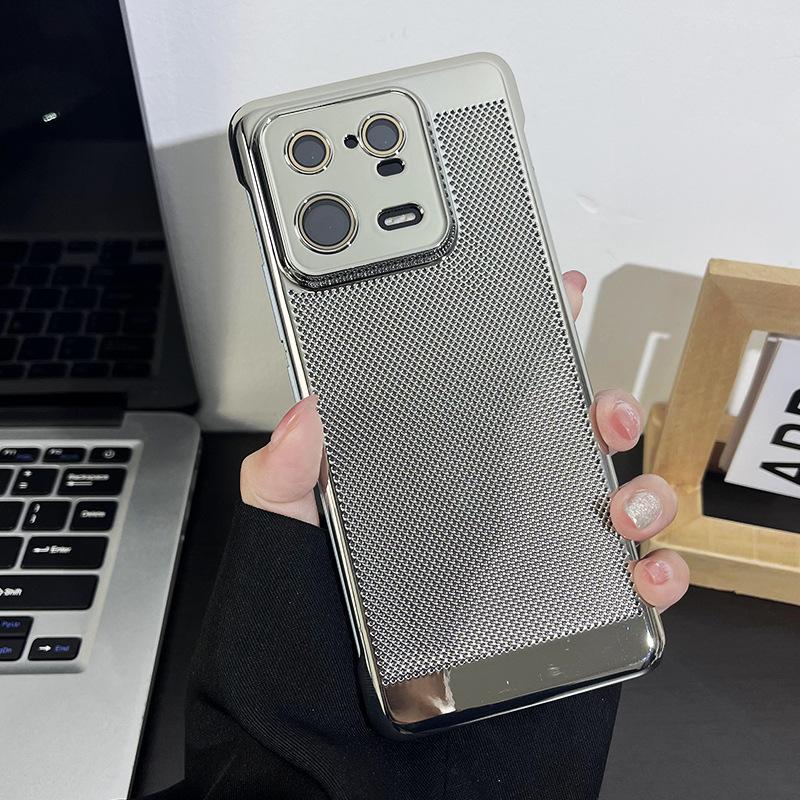 Compatible with Xiaomi 13 ULTRA electroplated cooling mesh phone case, Xiaomi 14 comes with lens protector, shockproof PC hard case
