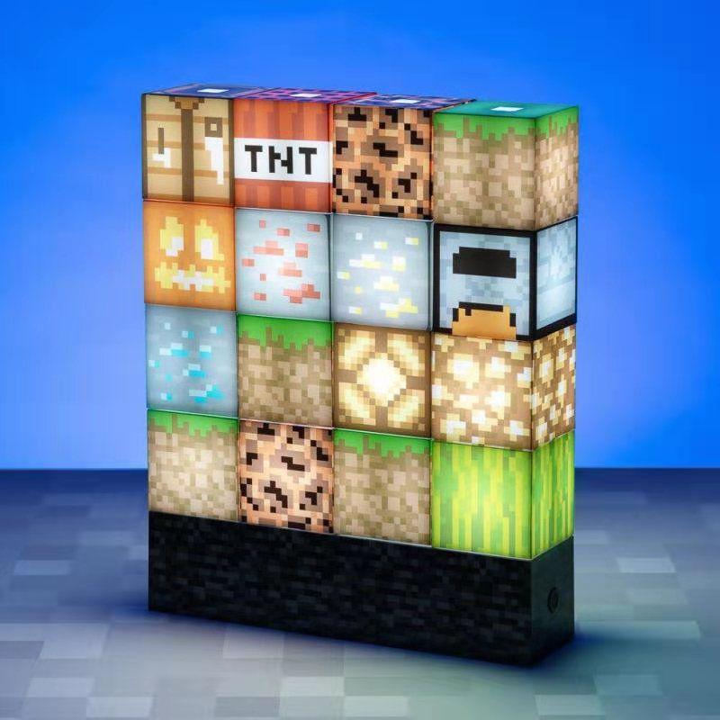 Stitching Minecraft Night Light Lamp Usb Power Decor Building Block Stacking Diy