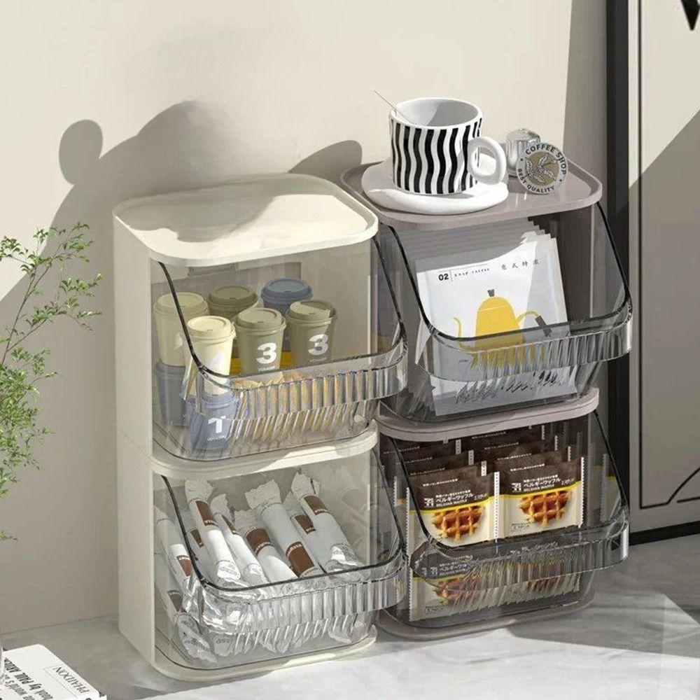 Multifunction Storage Drawer Rack Eco-friendly Material Transparent Display Storage Box Space Saving Stackable