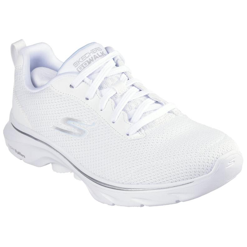 Skechers Go Walk 7 Comfortable Lightweight Versatile Low-Top Casual Shoes Women Sneakers White 125207-WHT